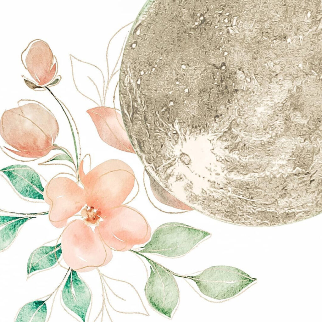 Mond und Blumen für die Hypnose